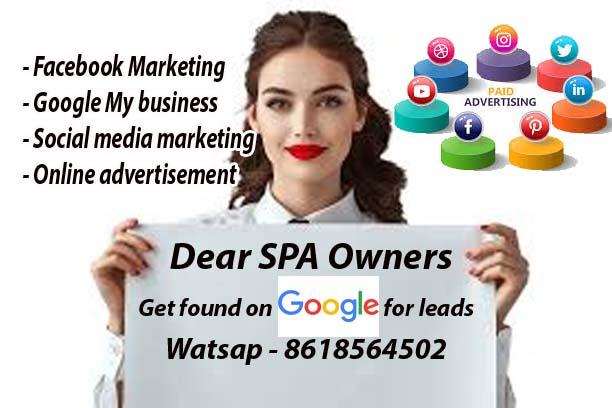 Spa service advertisement online in Bangalore for SPA saloon and body massage